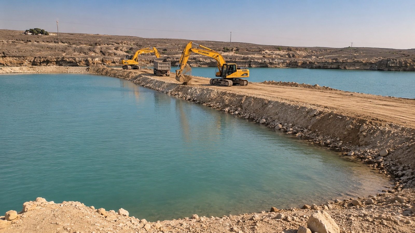 ردميات بحرية وحماية حجرية بالمنطقة الشرقية
